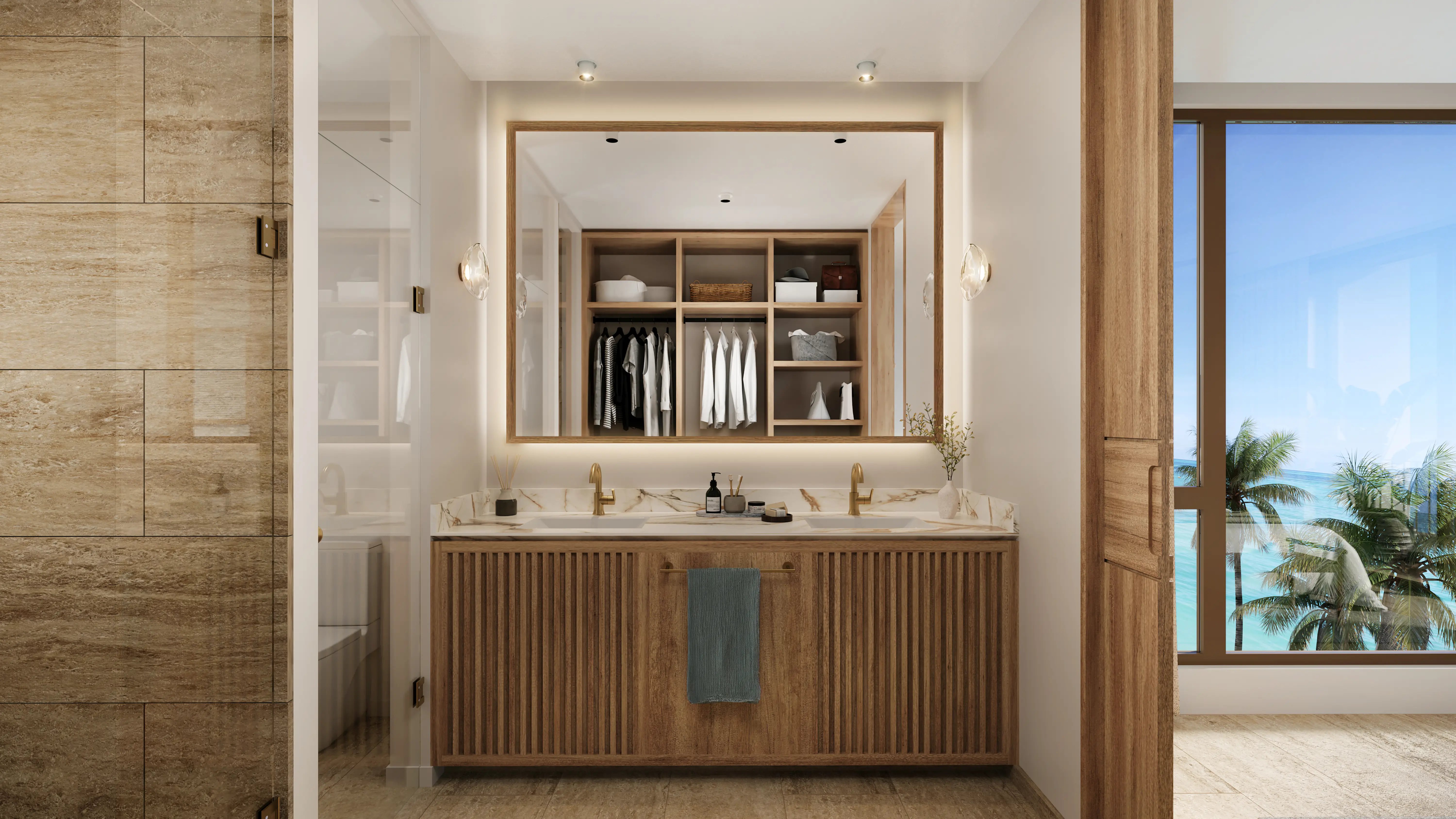 Interior del baño de los departamentos de Boga Telchac